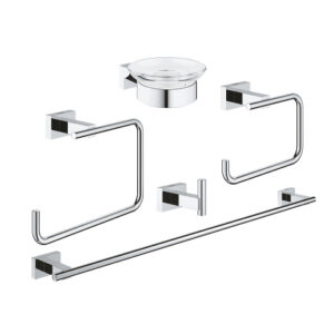 GROHE ESSENTIALS CUBE MASTER BATHROOM ACCESSORIES SET 5-IN-1