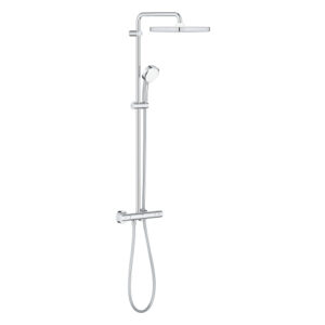 GROHE TEMPESTA COSMOPOLITAN SYSTEM 250 CUBE SHOWER SYSTEM WITH SAFETY MIXER FOR WALL MOUNTING